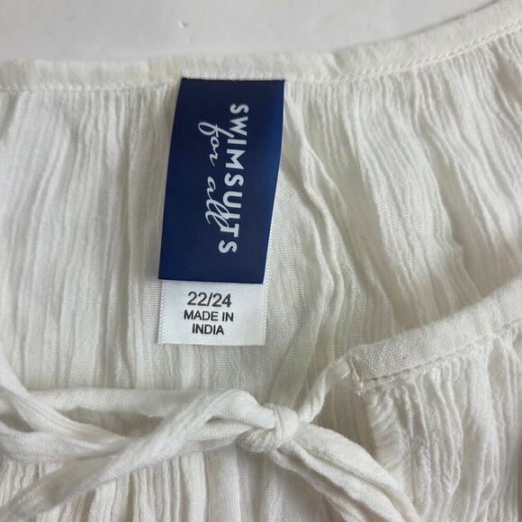 NWT Swimsuits For All Plus Size 22/24 White Crochet Swim Cover-Up - Picture 2 of 6